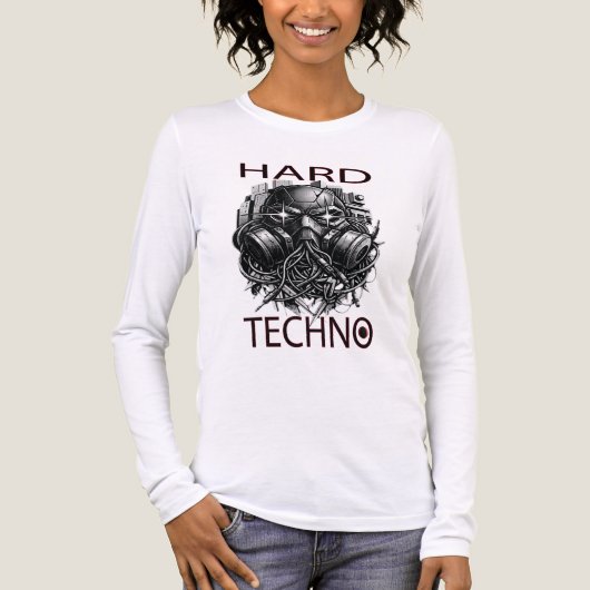 Hard Techno Design Tri-Blend Shirt (Voorkant volledig)