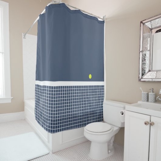 Hard ~ Tennis Court met bal Douchegordijn (In situ)