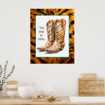 Hard to Tame – Tiger Cowgirl Boots Poster Art