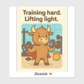 Hard trainen. Licht optillen. – Bullio Vinyl Stick Sticker (Vel)