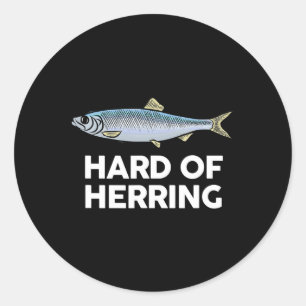 Hard van haring Ik hou van Vissen Joke Fish Humor  Ronde Sticker