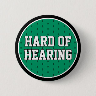 Hard van het gehoor Groene Sportieve Varsity Doofh Ronde Button 5,7 Cm