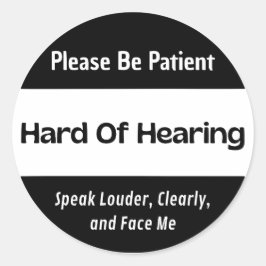 Hard van het gehoor klassieke zwarte Sticker