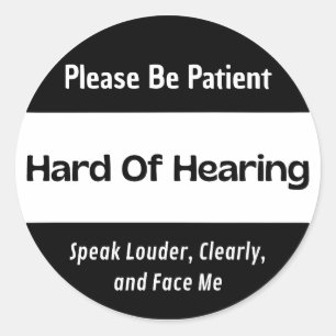 Hard van het gehoor klassieke zwarte Sticker