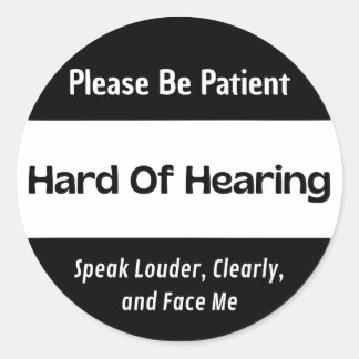 Hard van het gehoor klassieke zwarte Sticker