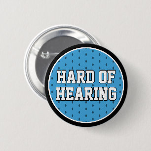 Hard van het gehoor Lt Blue Athletic Varsity Doofh Ronde Button 5,7 Cm