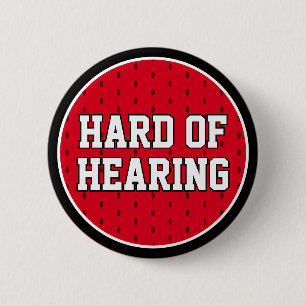 Hard van het gehoor Rood Wit Sportieve Varsity Doo Ronde Button 5,7 Cm