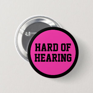 Hard van het gehoor Roze Zwart Minimalistische Doo Ronde Button 5,7 Cm