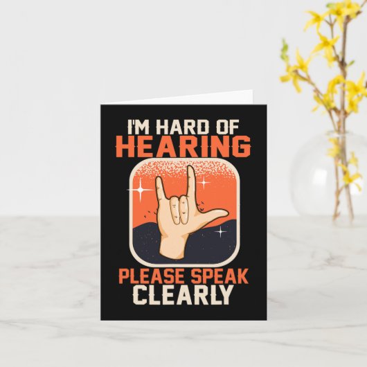 Hard van het Horen Doven Awareness Citaten ASL Sig Kaart (Gele Bloem)