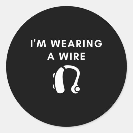 Hard van het horen Ik draag een draad hoorapparaat Ronde Sticker (Voorkant)