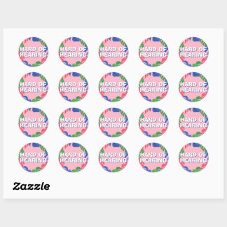 Hard van het horen Vrouwelijke Roze Tropische Blad Ronde Sticker