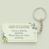 Hard van horen Doofheid Alert Groene bladeren Sleutelhanger