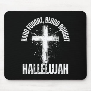 Hard Verworven Bloed Gekochte Hallelujah Kruis Ger Muismat
