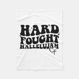 Hard Verworven Hallelujah Kruis Hart Glans Kunst Fleece Deken