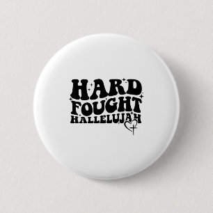 Hard Verworven Hallelujah Kruis Hart Glans Kunst Ronde Button 5,7 Cm