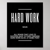 Hard werk Blvd. Inspirerend prijsopgave Poster (Voorkant)