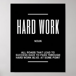 Hard werk Blvd. Inspirerend prijsopgave Poster