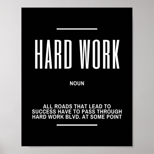 Hard werk Blvd. Inspirerend prijsopgave Poster (Voorkant)