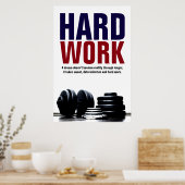 Hard Werk Bodybuilding Fitness Inspirerend Poster (Keuken)