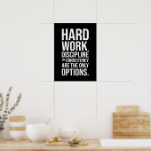Hard werk en discipline - Gym, Hustle, Succes Poster (Keuken)