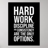 Hard werk en discipline - Gym, Hustle, Succes Poster (Voorkant)