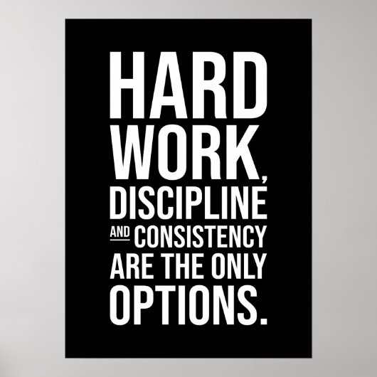Hard werk en discipline - Gym, Hustle, Succes Poster (Voorkant)