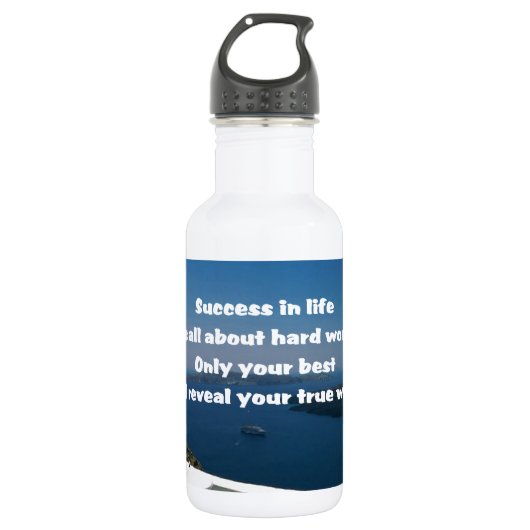 Hard werk en succes waterfles  (Voorkant)