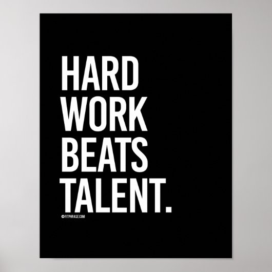 Hard werk slaat talent aan - trainingsfitness -.pn poster (Voorkant)