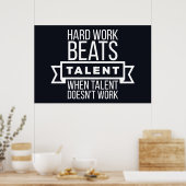 Hard werk slaat talent op als talent niet werkt poster (Keuken)