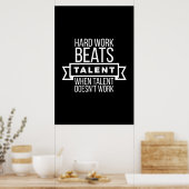 Hard werk slaat talent op als talent niet werkt poster (Keuken)