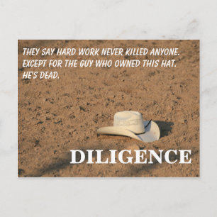 Hard werk zal je niet doden (beloof ik) briefkaart