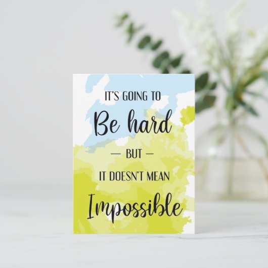 hard werken | Aanmoediging van Waterverf Briefkaart (Staand voorkant)