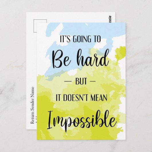 hard werken | Aanmoediging van Waterverf Briefkaart (Voorkant / Achterkant)