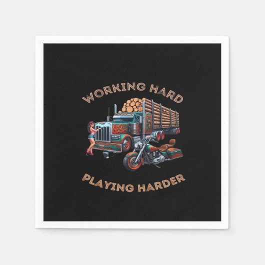 Hard werken Big Rig - Speel zo hard Servet (Voorkant)