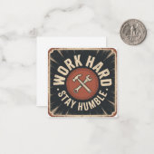 Hard werken, blijf nederig notitiekaartje (Voorkant / Achterkant in situ)