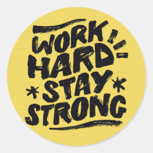 Hard werken Blijf sterk Lady Boss Doorzetten Attit Ronde Sticker