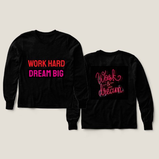 Hard Werken Droom Groot Motiverende Hustle Citaat (Voorkant /achterkant)