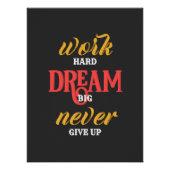 Hard werken droom Groot nooit opgeven Glossy Poste Perfect Poster (Voorkant)