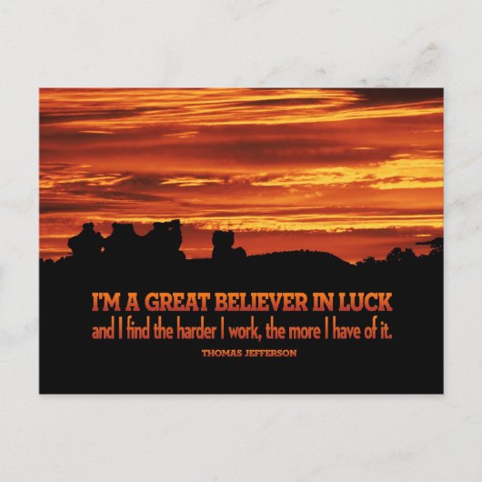 Hard werken en Luck Post Kaart (Voorkant)