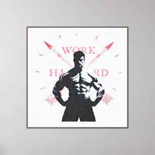 Hard Werken Fitness Motivatie Gym Grafisch Canvas Afdruk