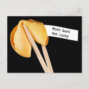 Hard werken Get Lucky Fortune Cookie Briefkaart