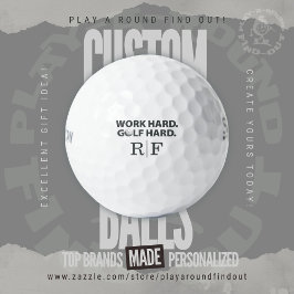 Hard Werken Golfen Hard Leuke Typografie Monogram Golfballen