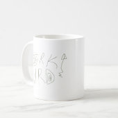 Hard werken handgetekende typografie koffiemok (Voorkant links)