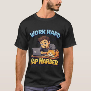 Hard Werken Harder Pitten Kat Grappige Motivatie C T-shirt