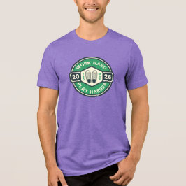 Hard werken, harder spelen beeldlogo  Tri-Blend shirt