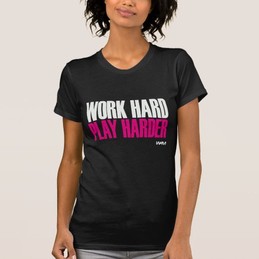 hard werken harder spelen - wit t-shirt (Voorkant)
