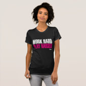 hard werken harder spelen - wit t-shirt (Voorkant volledig)