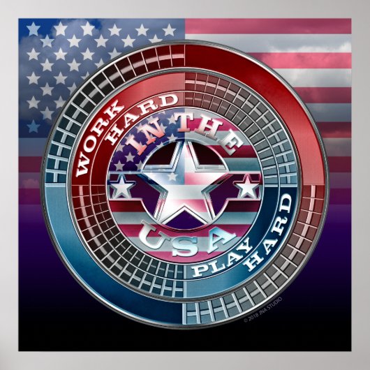 hard werken in het Amerikaanse Poster (Voorkant)