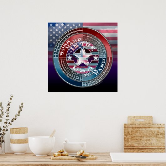 hard werken in het Amerikaanse Poster (Keuken)