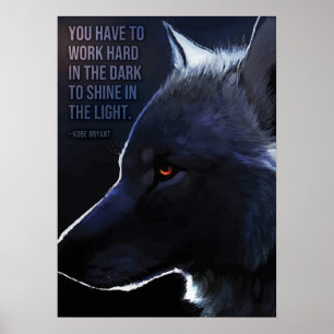 hard werken in het donker om in het licht te schij poster